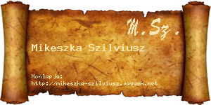 Mikeszka Szilviusz névjegykártya